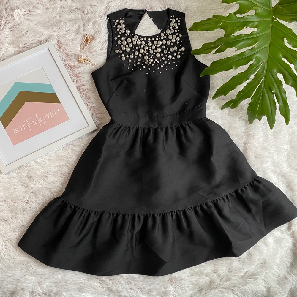 Kate Spade Pearl Embellished Mikado Dress